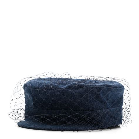 dior arty cap with veil|CHRISTIAN DIOR Denim Arty Cap with Veil 58 Blue.